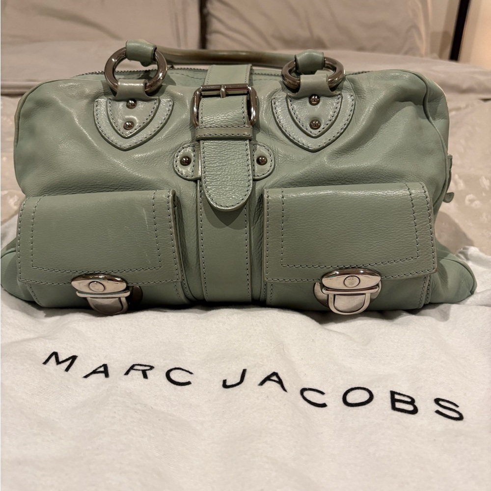 ***SOLD*** Marc Jacobs Mint Leather Satchel with Silver Accents